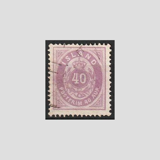 FRIMRKER ISLAND | 1882 - AFA 15 - 40 aur lilla tk. 14 - Stemplet