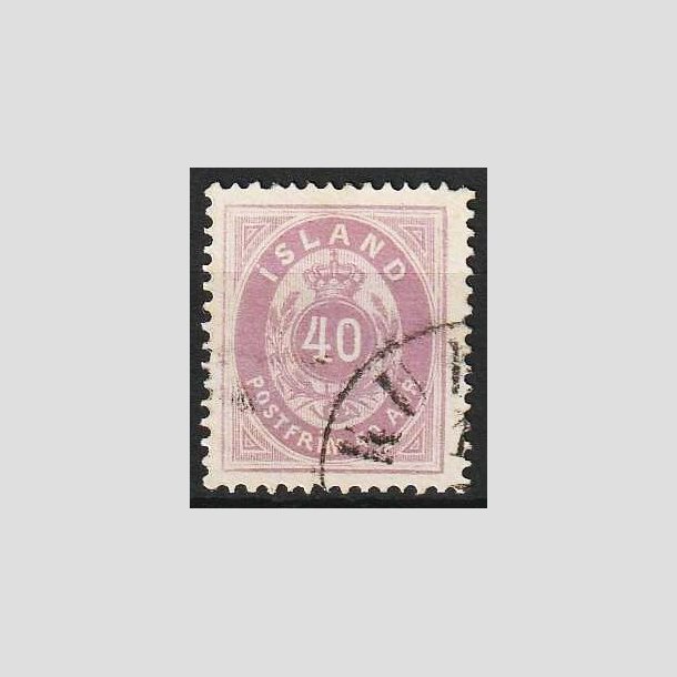 FRIMRKER ISLAND | 1882 - AFA 15 - 40 aur lilla tk. 14 - Stemplet