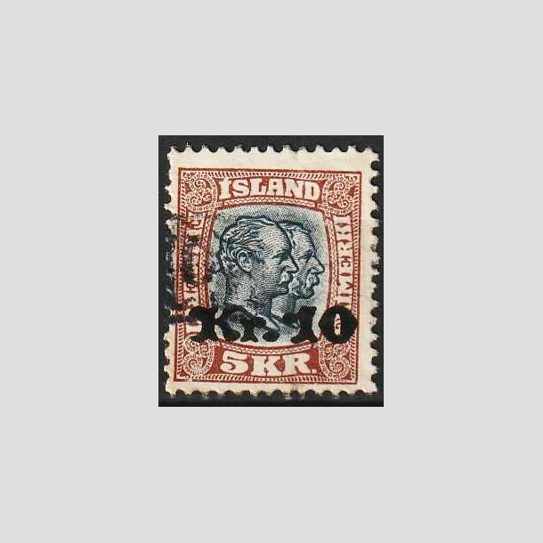 FRIMRKER ISLAND | 1930 - AFA 141 - Provisorier - 10 kr./5 kr. brun/blgrn - Stemplet "Tollur"