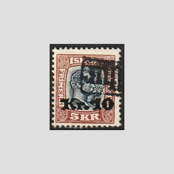 FRIMRKER ISLAND | 1930 - AFA 141 - Provisorier - 10 kr./5 kr. brun/blgrn - Stemplet "Tollur"