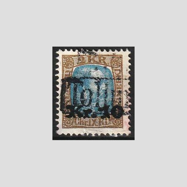 FRIMRKER ISLAND | 1926 - AFA 122 - Provisorier - 10 kr./2 kr. brun/blgrn - Stemplet "Tollur"