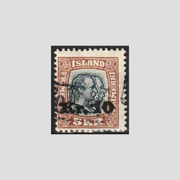 FRIMRKER ISLAND | 1930 - AFA 141 - Provisorier - 10 kr./5 kr. brun/blgrn - Stemplet "Tollur"