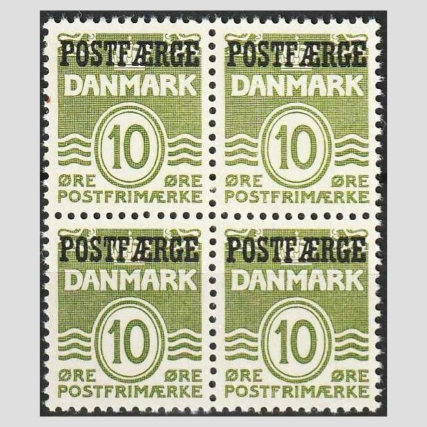 FRIMRKER DANMARK | 1953 - AFA 36 - 10 re grn POSTFRGE i 4-blok - Postfrisk