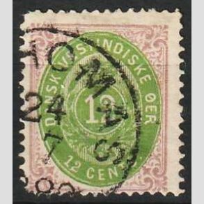 FRIMRKER DVI | 1876-1901 - AFA 12 | 12 cents lilla/gulgrn - Stemplet