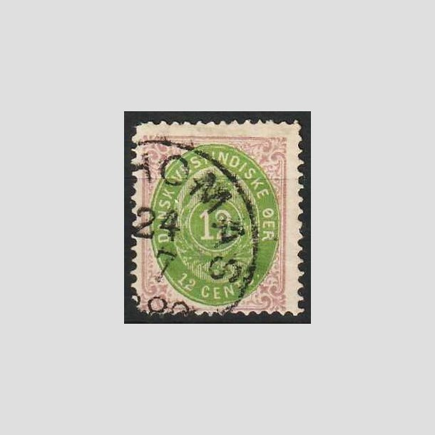 FRIMRKER DVI | 1876-1901 - AFA 12 | 12 cents lilla/gulgrn - Stemplet