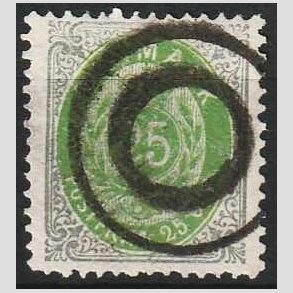 FRIM�RKER DANMARK | 1875 - AFA 29 - 25 �re gr�/gr�n - Stemplet