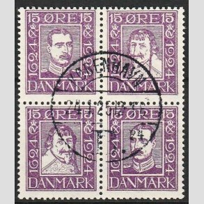 FRIMRKER DANMARK | 1924 - AFA 136-139 - Postjubilum 4-blok - Lux Stemplet 