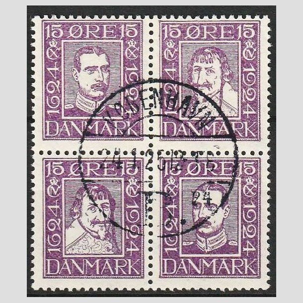 FRIMRKER DANMARK | 1924 - AFA 136-139 - Postjubilum 4-blok - Lux Stemplet "KBENHAVN"