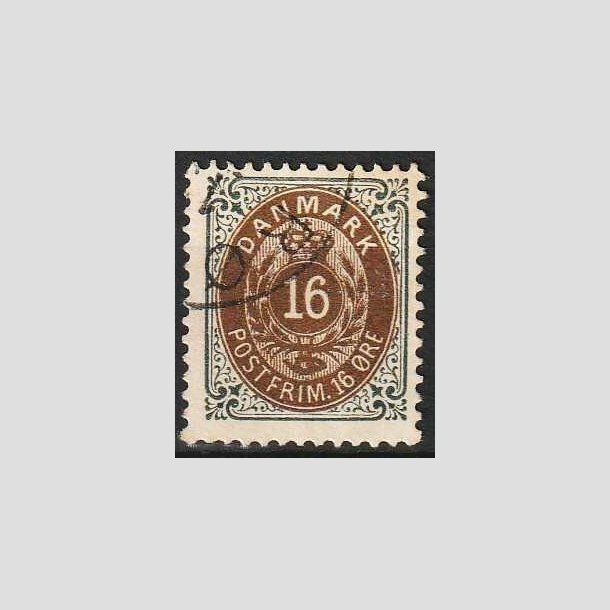 FRIMRKER DANMARK | 1895 - AFA 27B - 16 re gr/brun - Stemplet 