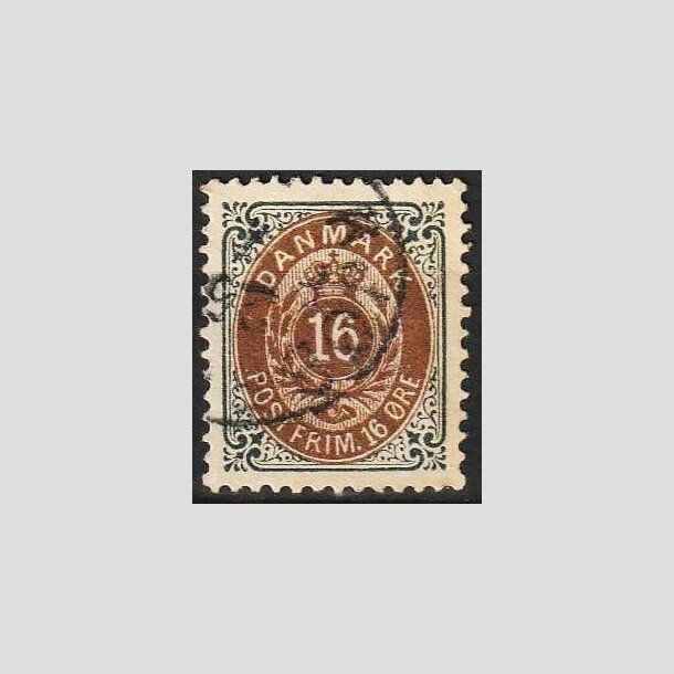 FRIMRKER DANMARK | 1895 - AFA 27B - 16 re gr/brun - Stemplet 