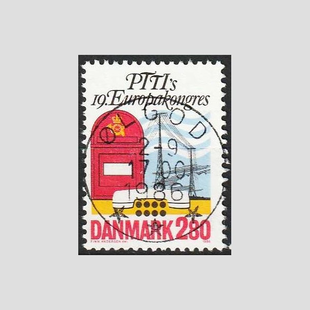 FRIMRKER DANMARK | 1986 - AFA 863 - Europakongres i Kbenhavn - 2,80 Kr. - Pragt Stemplet