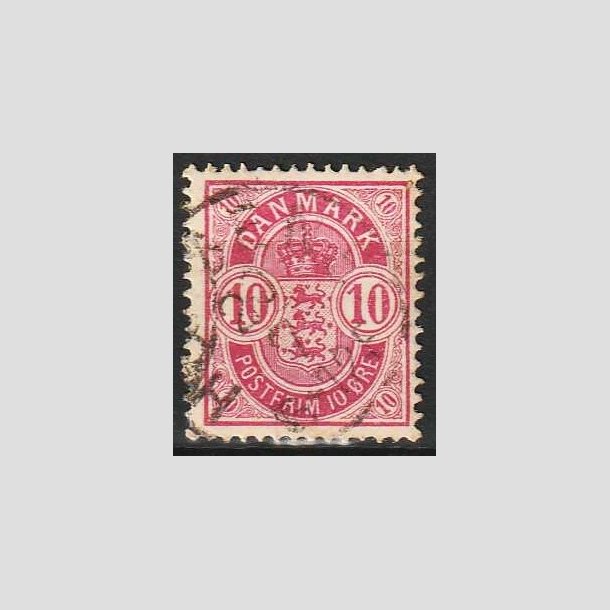 FRIMRKER DANMARK | 1884-85 - AFA 35a - 10 re analinrosa - Stemplet