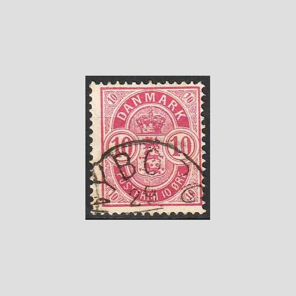 FRIMRKER DANMARK | 1884-85 - AFA 35a - 10 re analinrosa - Stemplet