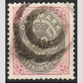 FRIM�RKER DANMARK | 1875 - AFA 28 - 20 �re r�d/gr� - Stemplet