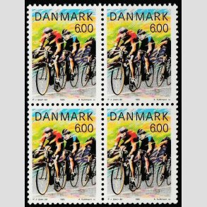 FRIMRKER DANMARK | 1985 - AFA 838 - Sport - 6,00 Kr. flerfarvet i 4-blok - Postfrisk
