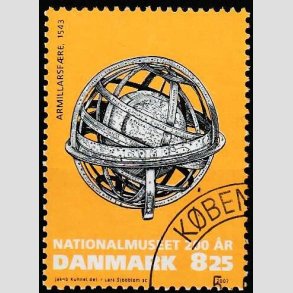 FRIM�RKER DANMARK | 2007 - AFA 1503 - Nationalmuseet 200 �r - 8,25 Kr. flerfarvet - Hj�rne Stemplet