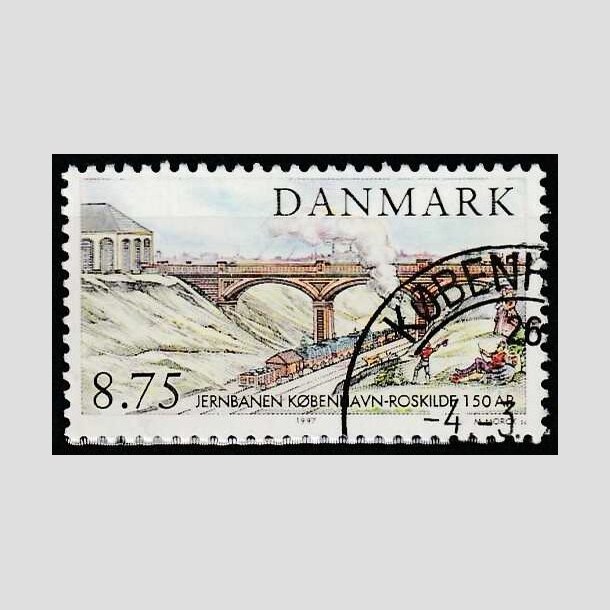 FRIMRKER DANMARK | 1997 - AFA 1149 - Kbenhavn-Roskilde - 8,75 Kr. flerfarvet - Hjrne Stemplet