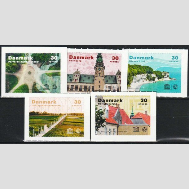 FRIMRKER DANMARK | 2020 - AFA 1996-2000 - Unesco - 5 x 30,00 kr. i komplet st - Postfrisk