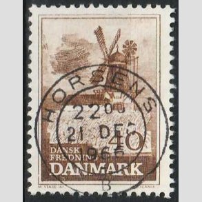 FRIM�RKER DANMARK | 1965 - AFA 440 - Fredning - 40 �re brun - Pragt Stemplet Horsens