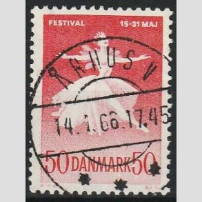 FRIM�RKER DANMARK | 1965 - AFA 438F - Ballet og Musikfestival - 50 �re r�d - Pragt Stemplet