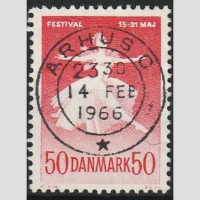 FRIM�RKER DANMARK | 1965 - AFA 438F - Ballet og Musikfestival - 50 �re r�d - Pragt Stemplet