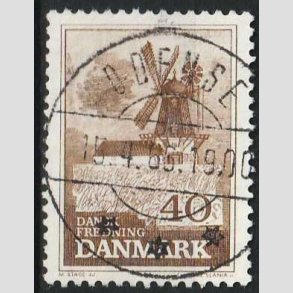 FRIM�RKER DANMARK | 1965 - AFA 440 - Fredning - 40 �re brun - Pragt Stemplet