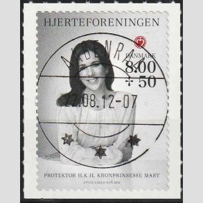 FRIMRKER DANMARK | 2012 - AFA 1714 - Hjerteforeningen - 8,00 Kr. + 50 re - Lux Stemplet