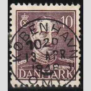 FRIMRKER DANMARK | 1942-44 - AFA 274 - Chr. X 10 re violet - Lux Stemplet