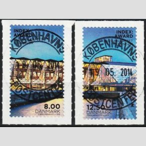 FRIM�RKER DANMARK | 2013 - AFA 1748,1749 - INDEX:AWARD - 8,00 + 12,50 Kr. - Pragt Stemplet