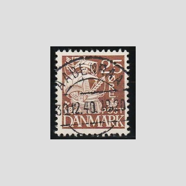 FRIMRKER DANMARK | 1937-40 - AFA 214a - Karavel 25 re brun Type II - Lux Stemplet