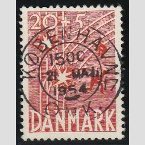 FRIMRKER DANMARK | 1947 - AFA 300 - Modstandsbevgelsen 20 + 5 re rd - Pragt Stemplet