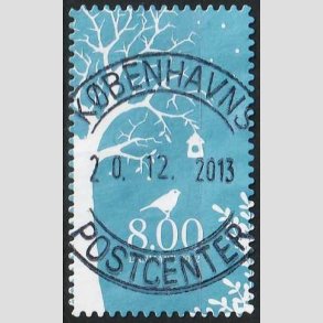 FRIM�RKER DANMARK | 2012 - AFA 1722a - Vinter - 8,00 Kr. flerfarvet - Pragt Stemplet