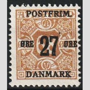 FRIMRKER DANMARK | 1918 - AFA 94 - 27 re/68 re brun provisorium - Ubrugt