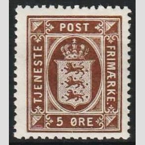 FRIMRKER DANMARK | 1921-23 - AFA 18 - 5 re brun - Postfrisk