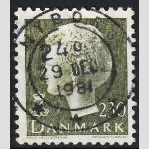 FRIMRKER DANMARK | 1981 - AFA 716 - Dronning Margrethe - 230 re sortgrn - Pragt Stemplet