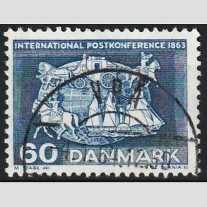 FRIM�RKER DANMARK | 1963 - AFA 417 - Postkonference - 60 �re bl� - Pragt Stemplet Vr�