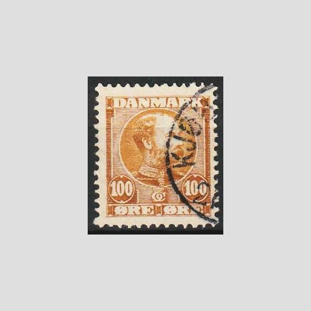 FRIMRKER DANMARK | 1904-05 - AFA 51 - Chr. IX 100 re gulbrun - Stemplet