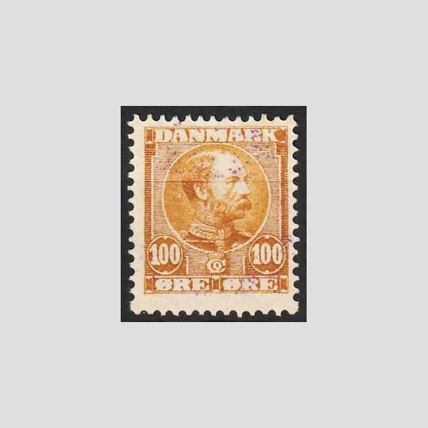 FRIMRKER DANMARK | 1904-05 - AFA 51 - Chr. IX 100 re gulbrun - Stemplet