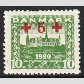 FRIMRKER DANMARK | 1921 - AFA 120 - +5 +10 re grn Rde Kors provisorier - Ubrugt