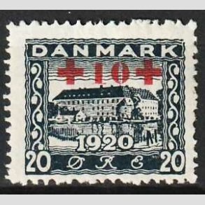 FRIMRKER DANMARK | 1921 - AFA 121 - +10 +20 re bl Rde Kors provisorier - Postfrisk