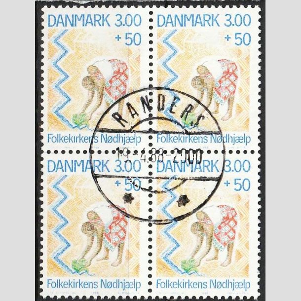 FRIMRKER DANMARK | 1988 - AFA 907 - Folkekirkens Ndhjlp - i 4-blok - Pragt Stemplet