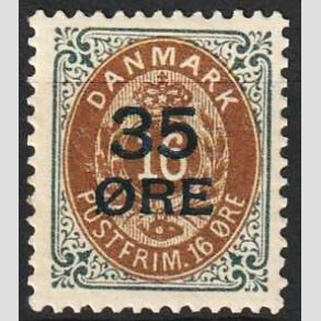 FRIMRKER DANMARK | 1912 - AFA 60 - 35/16 res Provisorier gr/brun - Ubrugt