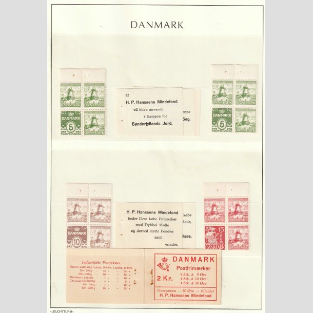 FRIMRKER DANMARK | 1937 - AFA 238,237,236 - Side med Dybbl-Hfte komplet - Postfrisk