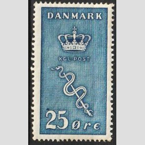 FRIM�RKER DANMARK | 1929 - AFA 180 - 25+5 �re bl� Kr�ftfrim�rke - Ubrugt