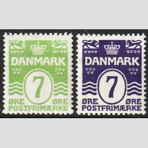 FRIM�RKER DANMARK | 1926-30 - AFA 167+184 - B�lgelinie 7 �re - Ubrugt