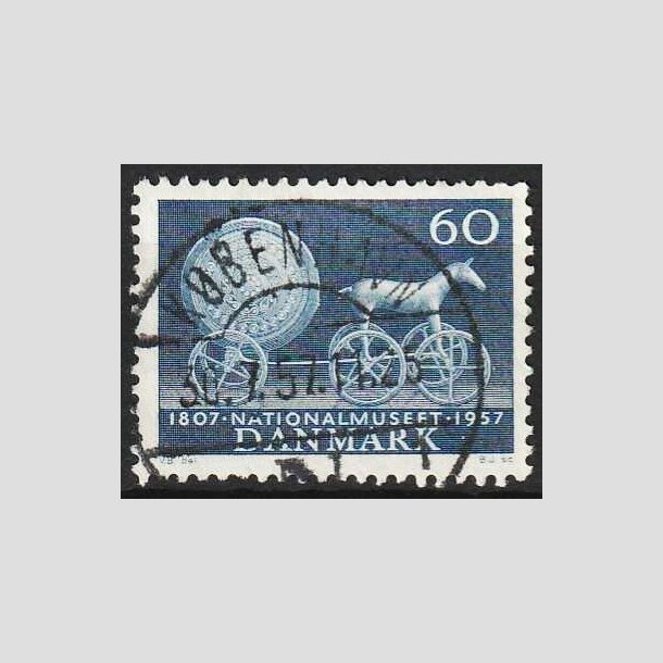 FRIMRKER DANMARK | 1957 - AFA 371 - Nationalmuseets 150 r - 60 re bl - Pragt Stemplet