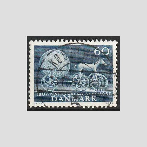 FRIMRKER DANMARK | 1957 - AFA 371 - Nationalmuseets 150 r - 60 re bl - Pragt Stemplet