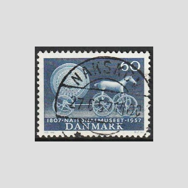 FRIMRKER DANMARK | 1957 - AFA 371 - Nationalmuseets 150 r - 60 re bl - Pragt Stemplet