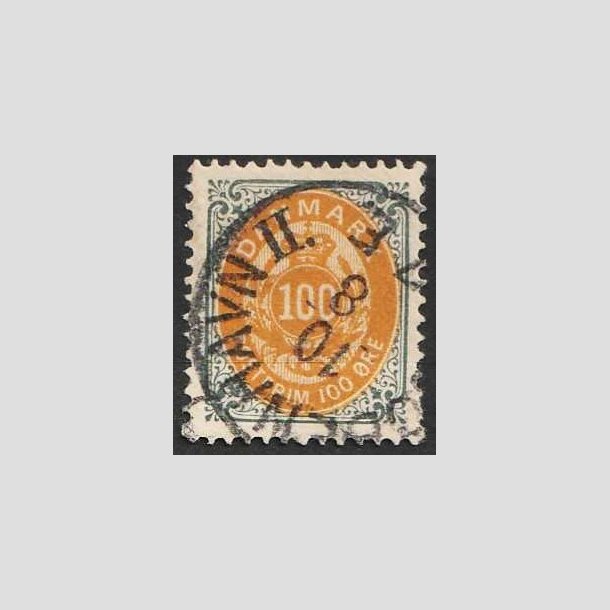 FRIMRKER DANMARK | 1895 - AFA 31B - 100 re gr/gul - Stemplet 