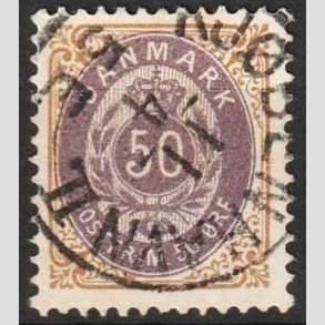FRIM�RKER DANMARK | 1895 - AFA 30B - 50 �re brun/lilla - Flot Stemplet